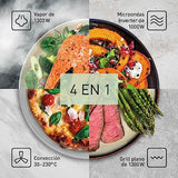 Panasonic NN-CS88LBEPG Horno combinado de vapor 4 en 1 con vapor, microondas, grill y convección, Tecnología Inverter, 31 L, 36 Programas Automáticos, Cocción en 2 Etapas, Menú Infantil, Negro