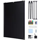VEVOR Tablero de Escritura de Mensajes LED, Pizarra Iluminada Borrable de 598 x 798 x 9 mm, Tablero de Letrero de Menú con Efecto Neón, con 8 Marcadores de Tiza Fluorescentes y Control Remoto, RGB