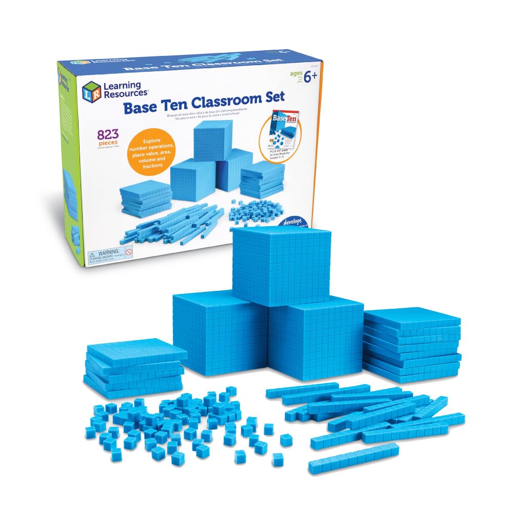 Learning Resources Set para el aula de bloques de plástico de base diez