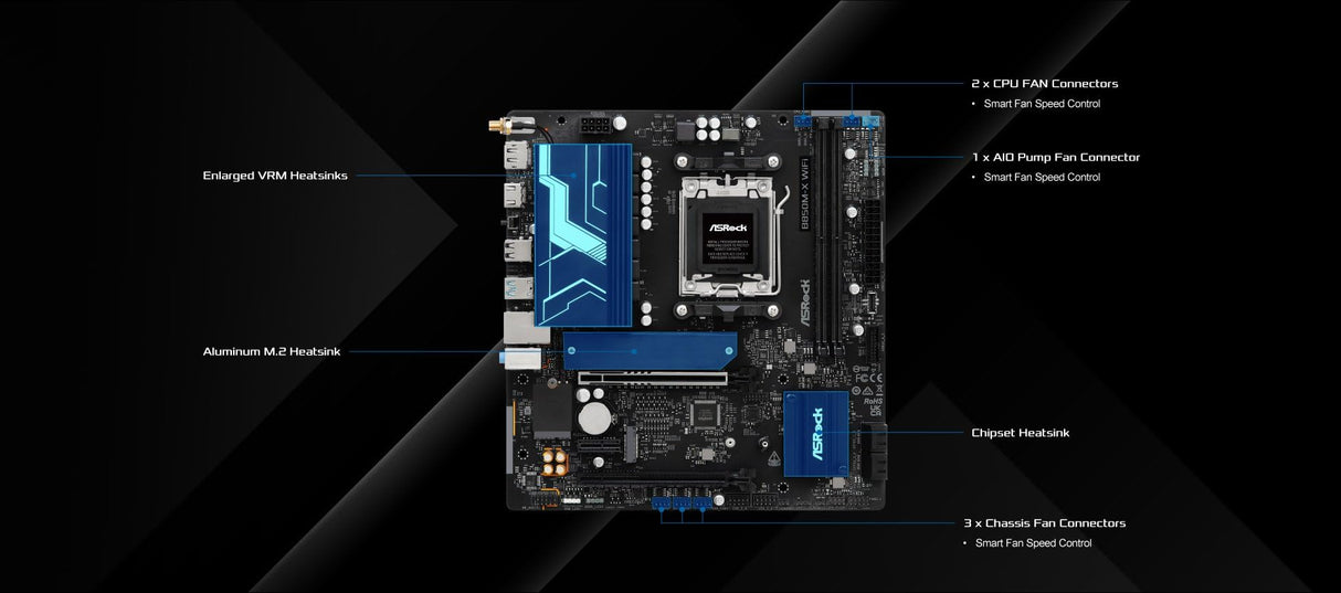 Asrock Placa Base B850M-X WiFi B850 AM5 Micro ATX WiFi R2.0 PCIe 4.0
