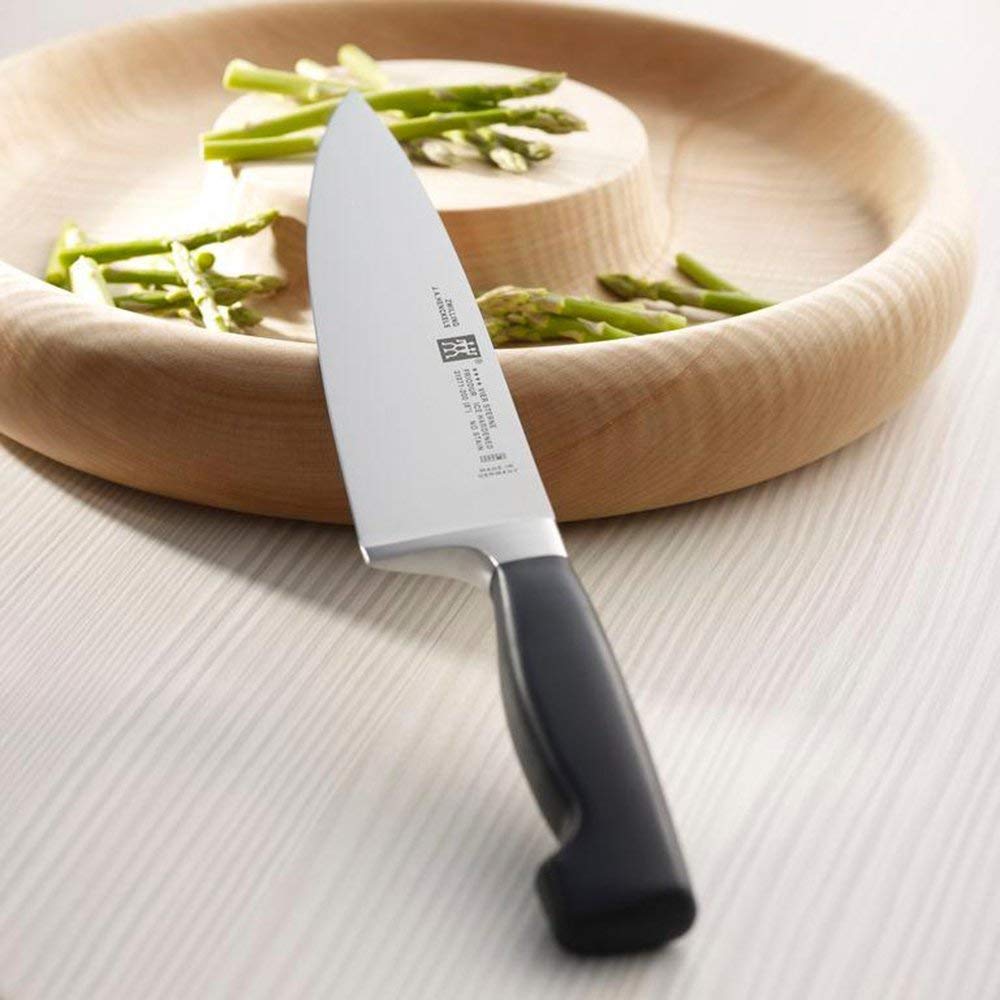 Zwilling 31081261 Cuchillo para jamón de cuatro estrellas con hueco, acero inoxidable especial, fusión especial, plástico, 25 cm, negro