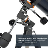 Celestron 31051 AstroMaster 130EQ, Telescopio Reflector newtoniano con accionamiento por Motor, Azul Oscuro
