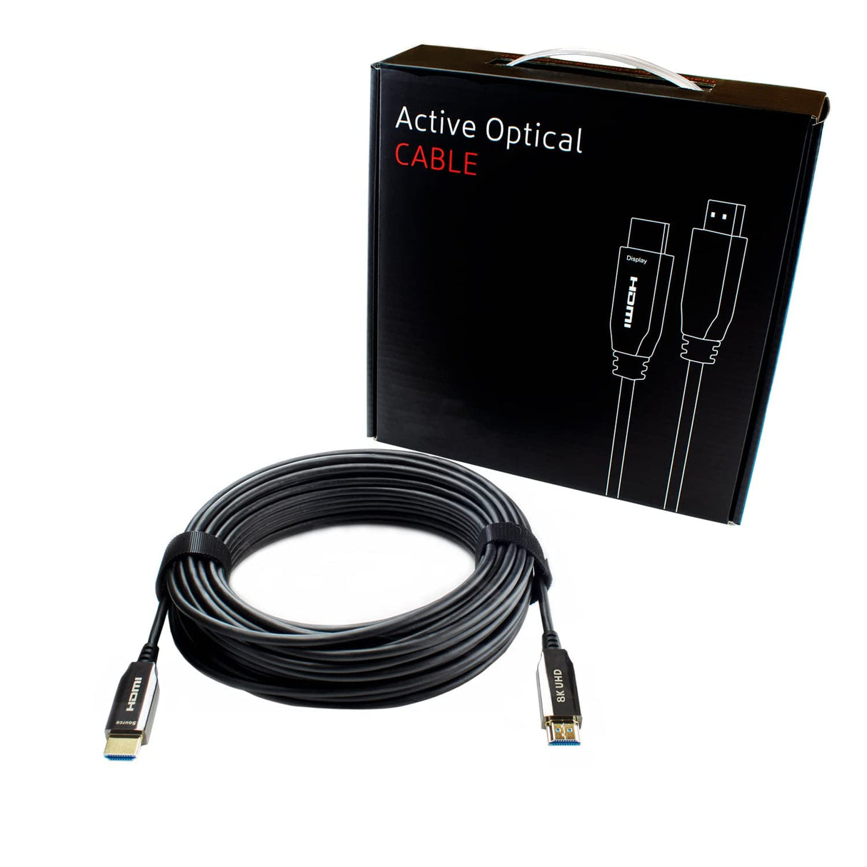 Qnected® Cable HDMI 2.1 activo de 30 m, ultra alta velocidad, 4K 120Hz/144Hz, 8K 60Hz, HDR10+/Dolby Vision, eARC, 48Gbps - Compatible con PS5, Xbox Series X y S, TV, PC, portátil, proyector