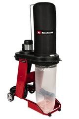 Einhell Aspirador TE-VE 550/1 A (550 W, enchufe Automático 2500 W, manguera de aspiración de 250 cm y Ø 100 mm, 2 adaptadores de aspiración 36 mm, Liberación Rápida para Bolsa de Recolección 65 L)