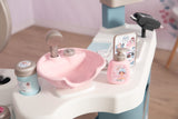Smoby- Centro de Belleza My Beauty Center, 3 Zonas de Juego: Cosmética, Zona Lavado de Pelo, Caja mostrador, 32 Accesorios, A Partir de 3 años Medidas Montado: 97.5 x 51.4 x 100.2cm (7600320240)