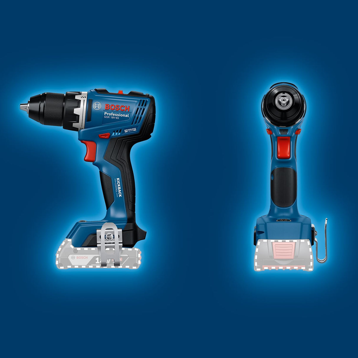 Bosch Professional 18V System atornillador a batería GSR 18V65 (motor Brushless sin escobillas, longitud del cabezal 166)
