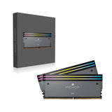 CORSAIR Dominator Titanium RGB DDR5 RAM 32GB (2x16GB) DDR5 hasta 6000MHz CL30 AMD Expo Intel XMP 3.0 Memoria de Ordenador de Sobremesa – Gris (CMP32GX5M2B6000Z30)