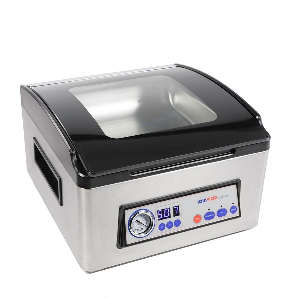 SousVideTools [SVT-03100] iVide Selladora al vacío con cámara, sistema de sellado al vacío y conservación de alimentos, adecuado para alimentos secos y húmedos, compartimento de sellado de 300 mm