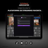 Sistema de livestreaming Roland AeroCaster VRC-01 — Potente solución de producción multicámara inalámbrica con interfaz de audio/controlador de hardware y completa app para iPad