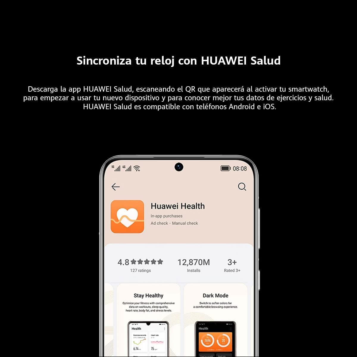 HUAWEI Watch GT 3 46mm Smartwatch, Reloj deportivo, con monitorización SpO2, con pantalla grande, Reloj entrenamiento, Reloj inteligente, Marrón+38 Meses de garantía