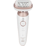 Braun Silk-épil 9 Flex - Depiladora facial para mujer con cabezal flexible de 360 ° para depilación fácil, en húmedo y seco, depiladora con capucha recortadora