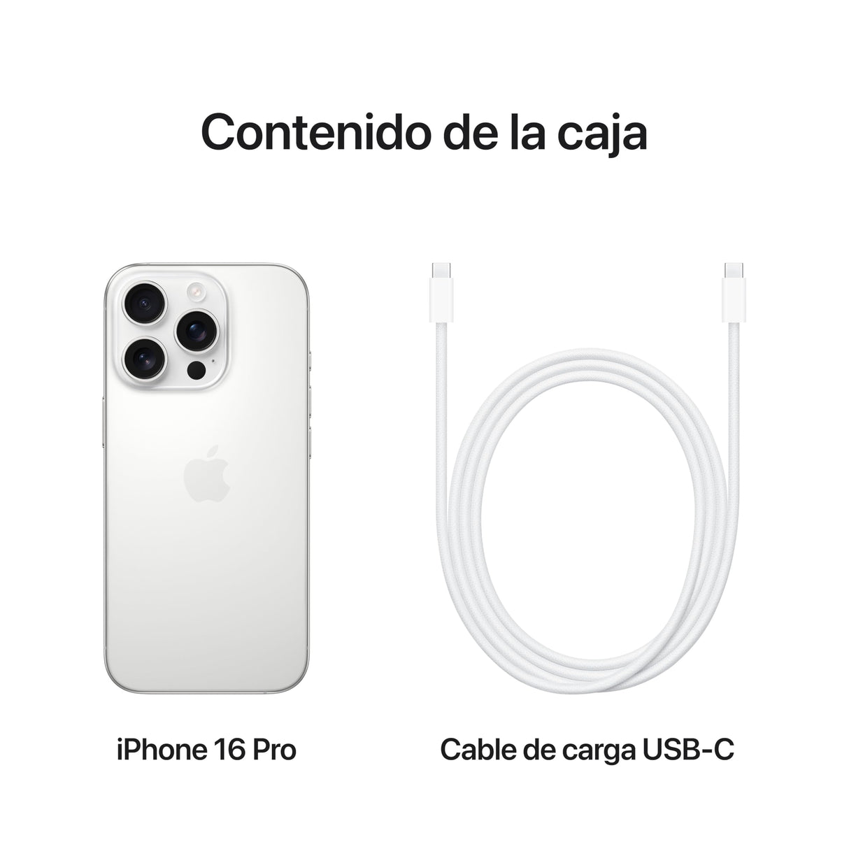 Apple iPhone 16 Pro (512 GB) - Titanio Blanco + Funda de Silicona con MagSafe - Negro