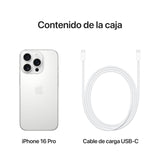 Apple iPhone 16 Pro (512 GB) - Titanio Blanco + Funda de Silicona con MagSafe - Negro