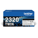 Brother TN2320TWIN, Pack de 2 tóner negro de larga duración, Para las impresoras HLL2300D, HLL2340DW, HLL2360DN, HLL2365DW, DCPL2500D, DCPL2520DW, DCPL2540DN, MFCL2700DW, MFCL2720DW, MFCL2740DW