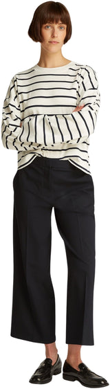 Tommy Hilfiger Pantalón de Tela Mujer Wide Leg Crop tobillero, Negro (Black), 44W