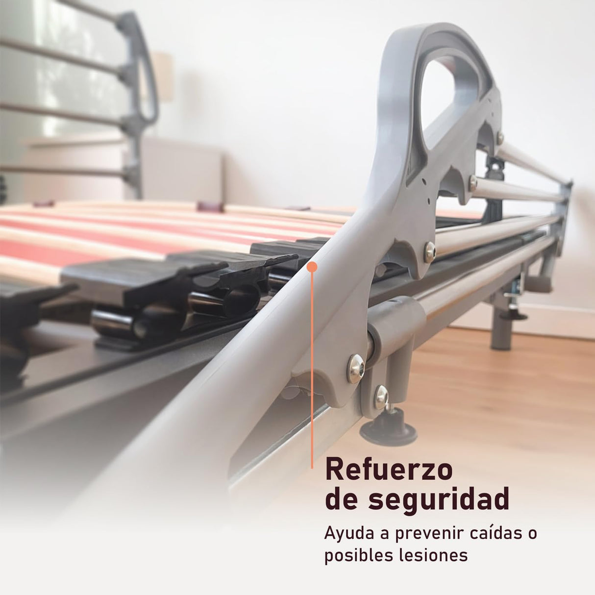 amuéblate online - Juego de Barandillas Metálicas Geriátricas Reforzadas Abatibles INOX para Cama Articulada con 4 Barras de Seguridad