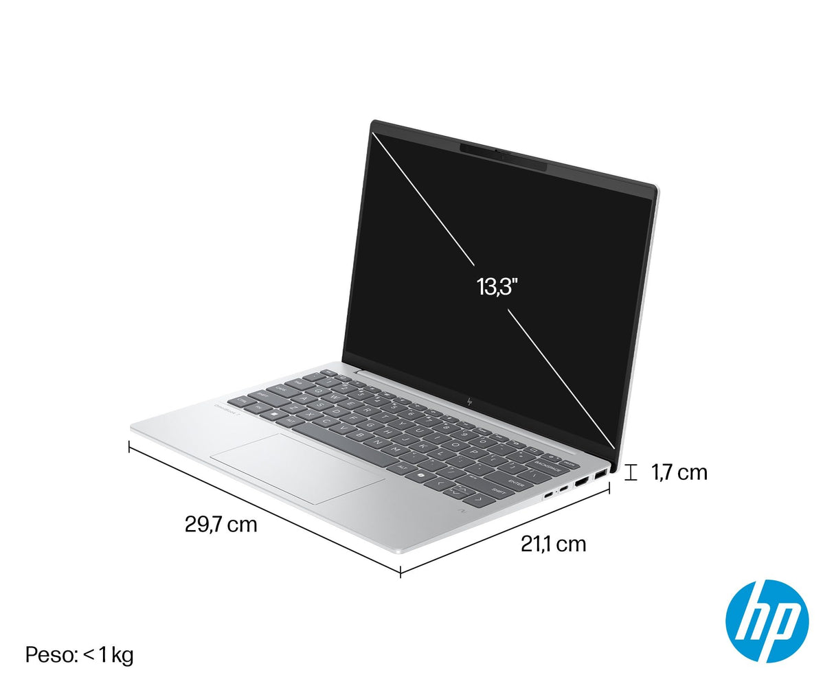 HP OmniBook 7 Aero – Ordenador portátil Ultraligero de 13.3" 2K (AMD Ryzen AI 7 350, 32GB RAM, 1TB SSD, AMD Radeon 860M, Windows 11) Gris – Teclado QWERTY Español