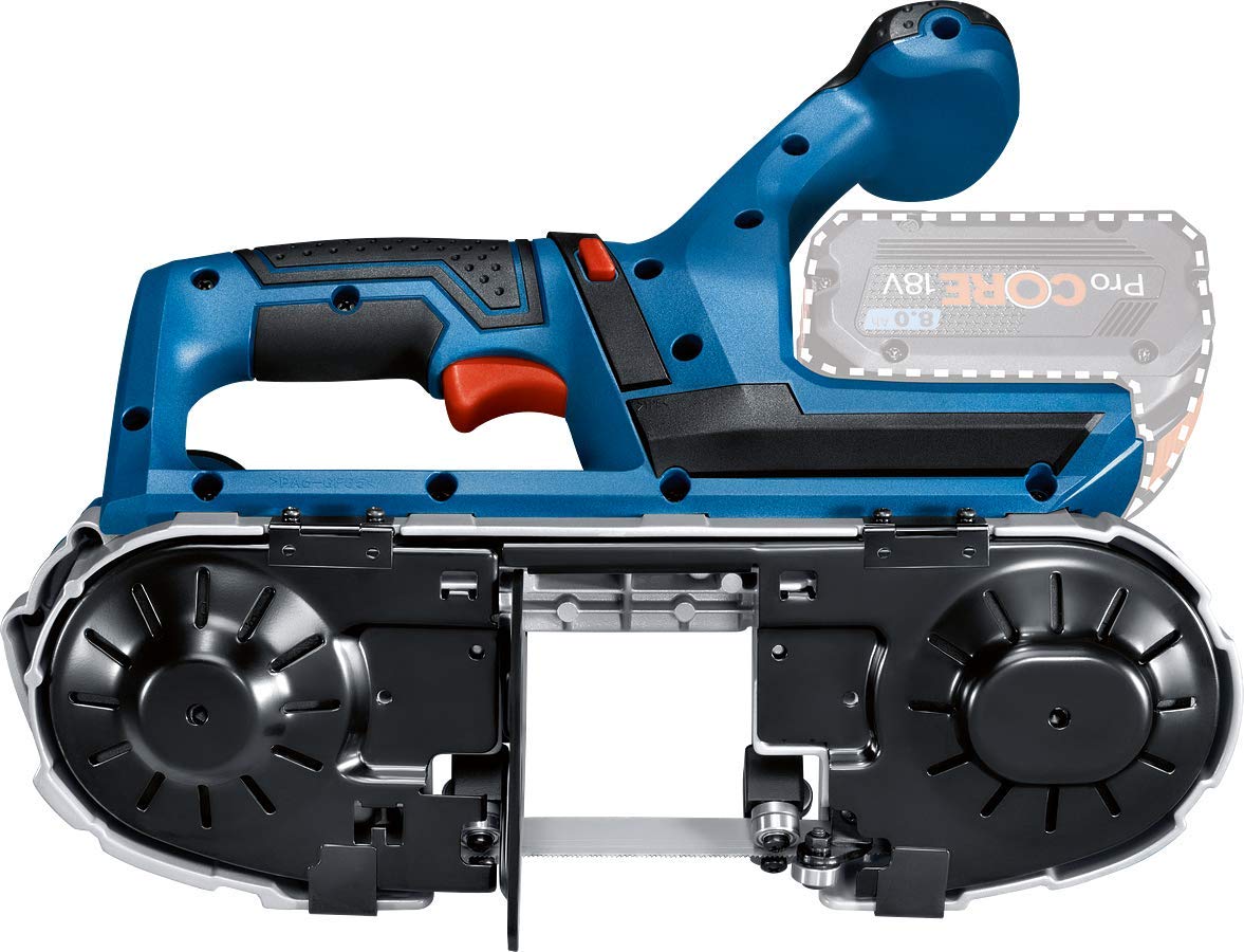 Bosch Professional GCB 18V-63 - Sierra de cinta a batería (18V, ancho de corte 63,5 mm, sin batería, en L-BOXX)