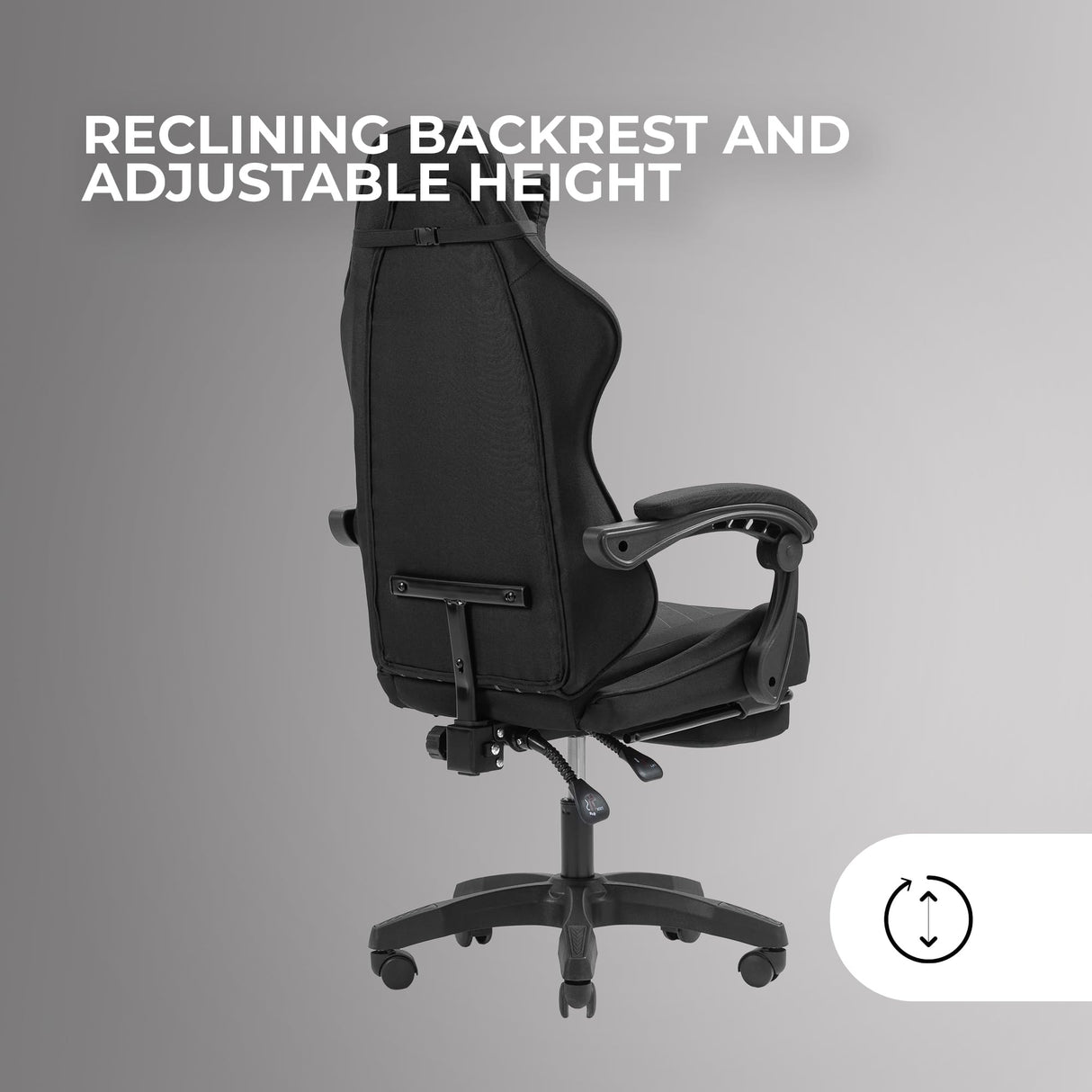 Mars Gaming MGC-X, Silla Gaming Ergonómica, Tejido Transpirable, Respaldo Reclinable y Altura Regulable, Reposabrazos Dinámico, Cojín Cervical y Lumbar, Silla Oficina con Reposapiés Extensible, Negro
