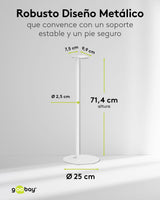 goobay Soporte para Altavoces Sonos Era 300, Capacidad de Carga de 5 K, gestión de Cables, 71,5 cm de Altura, Blanco, 71985