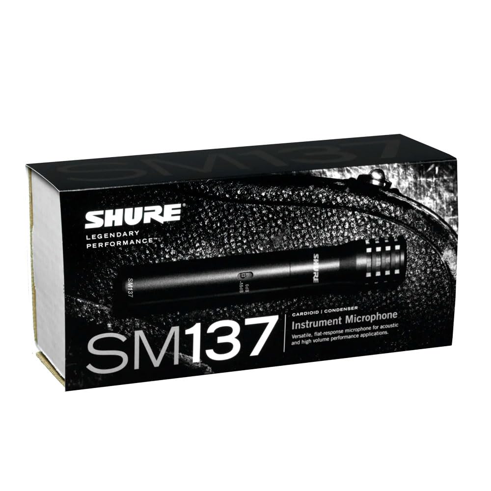 Shure SM137 - Micrófono profesional de condensador cardioide para instrumento con diafragma delgado y preamplificador de Clase A