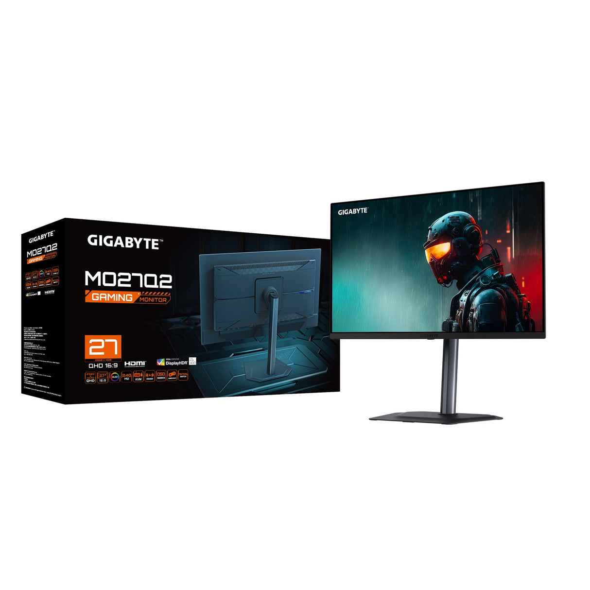 Gigabyte MO27Q2 27" Monitor Gaming OLED QHD - 2560 x 1440, 240Hz, 0.03ms, 250 CD/m², Display HDR True Black 400, HDMI 2.1, DisplayPort 1.4