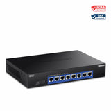 TRENDnet Interruptor de 8 Puertos 10G, 8 Puertos RJ-45 de 10 G, Capacidad de conmutación de 160 Gbps, Montaje en Rack de 10 Conexiones de Red Gigabit, protección de por Vida, Negro, TEG-S708