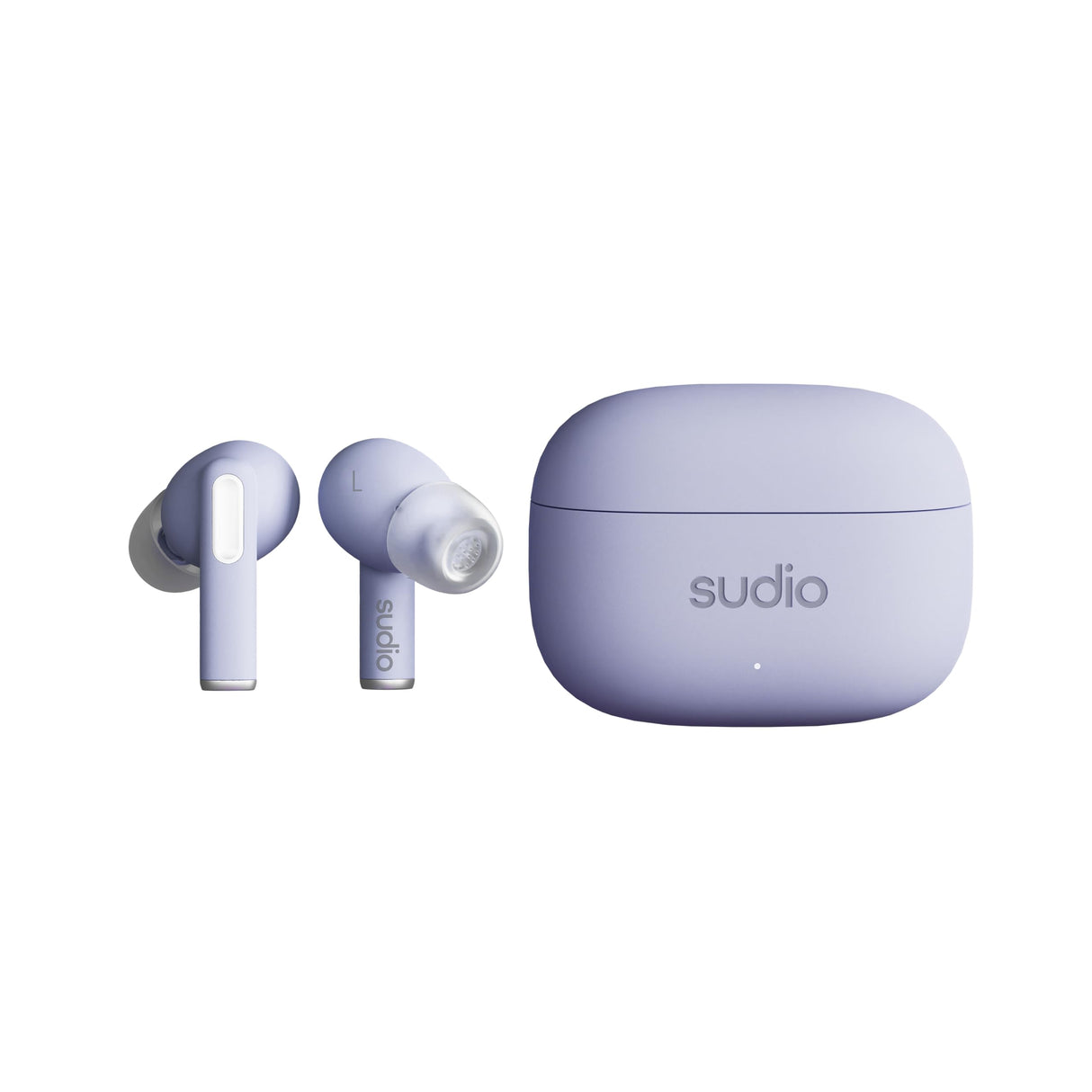 Sudio A1Pro Purple - Auriculares in-Ear con Bluetooth, Control táctil con Base de Carga inalámbrica compacta, protección IPX4, cancelación de Ruido Activa, con micrófono Integrado, Sonido de Cristal