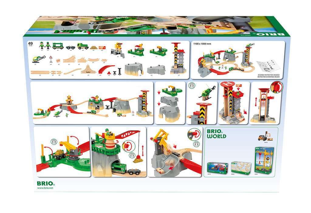 BRIO World - Set de Carga de montaña, Circuito de Tren con Accesorios, 49 Piezas, Edad 3+ Años