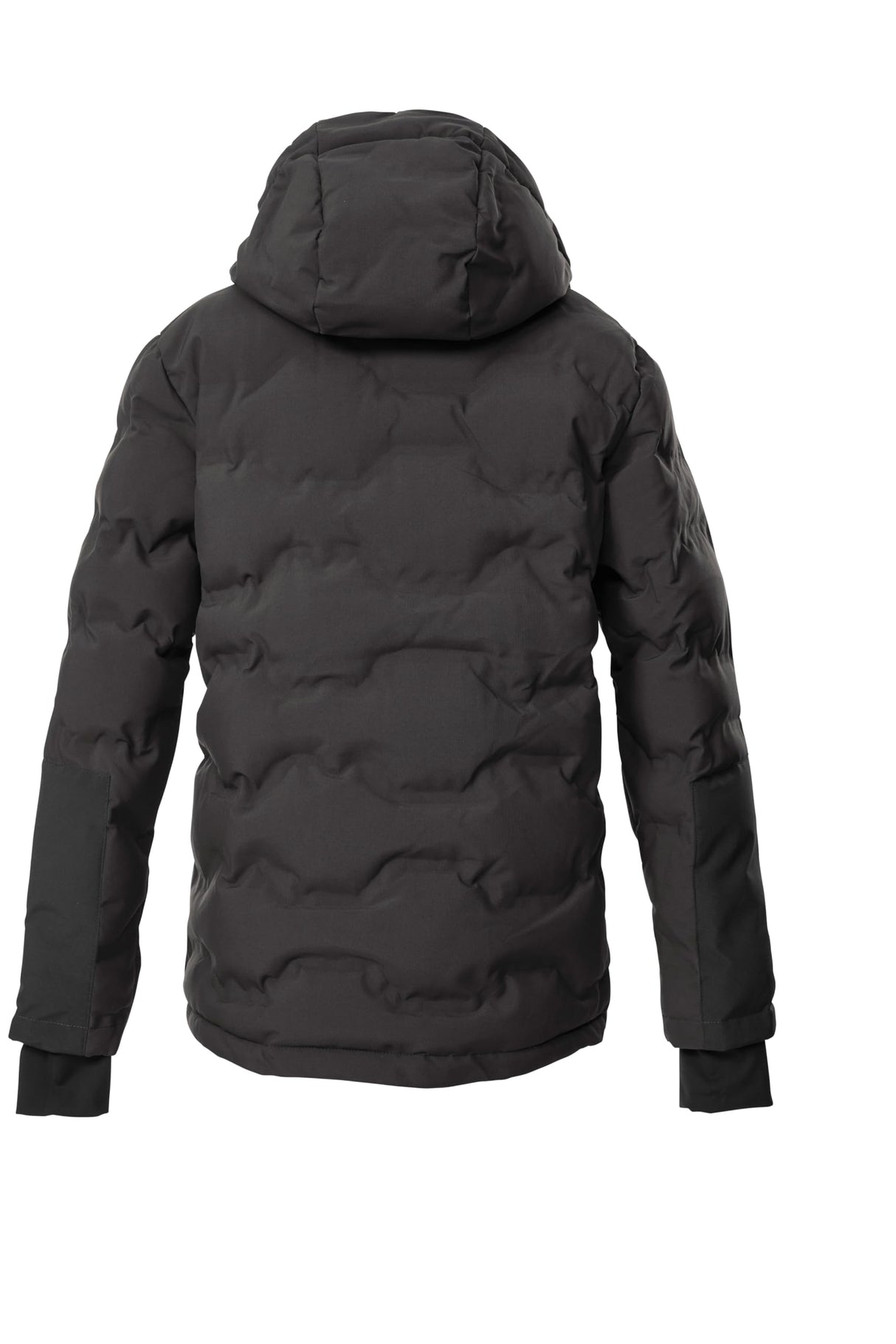 killtec Niños Chaqueta de esquí acolchada/chaqueta funcional con capucha y protección contra la nieve KSW 203 BYS QLTD JCKT, dunkelstein/schwarz/neongelb, 176, 43470-000