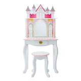 Teamson Kids Mesa de Tocador Castillo de Madera Espejo y Taburete TD-12951A