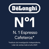 De'Longhi Magnifica Plus ECAM322.70.SB. Cafetera Superautomática con Sistema Leche LatteCrema Hot para Cappuccino Automático, 18 Recetas, Pantalla Táctil Color, Función Extra Shot, 1450W, Plata/Negro