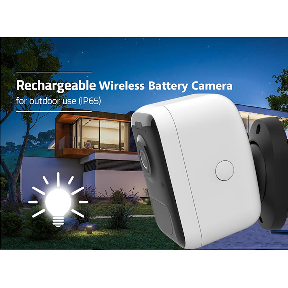 Albrecht Home SC 100 - Cámara de vigilancia WiFi 21500 Full HD visión Nocturna, IP65 Impermeable, Detector de Movimiento
