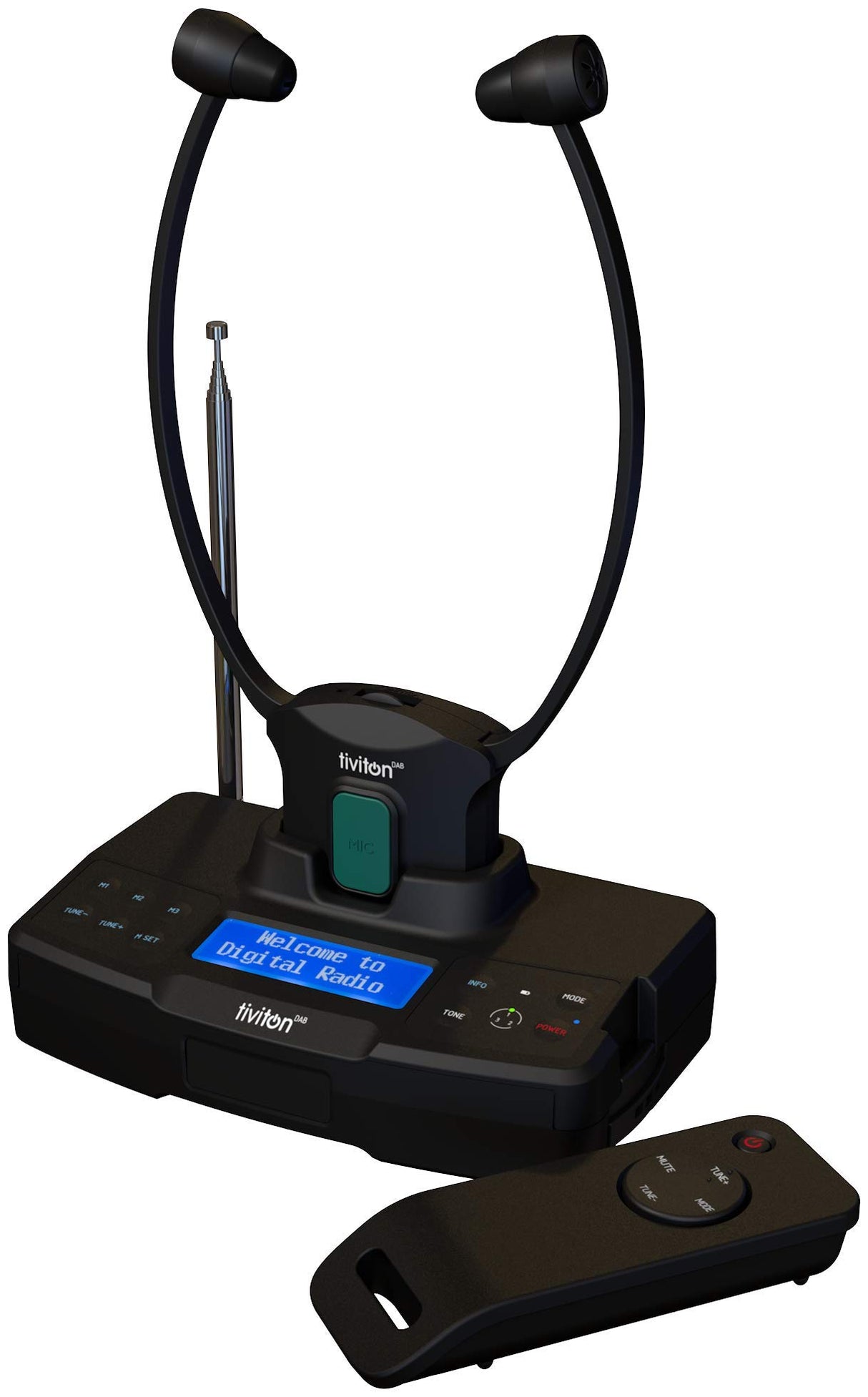 Humantechnik tiviton-Dab, Auriculares de TV, Radio Dab+ y Amplificador auditivo en uno