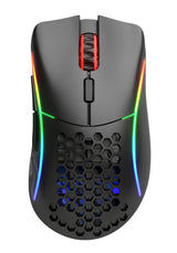 Glorious Gaming Model D- (Pequeño) Wireless Ratón Gaming inalámbrico - 67 g superligero, diseño Colmena, RGB, ergonómico, sin Lag 2,4 GHz inalámbrico, hasta 71 Horas de batería - Negro Mate