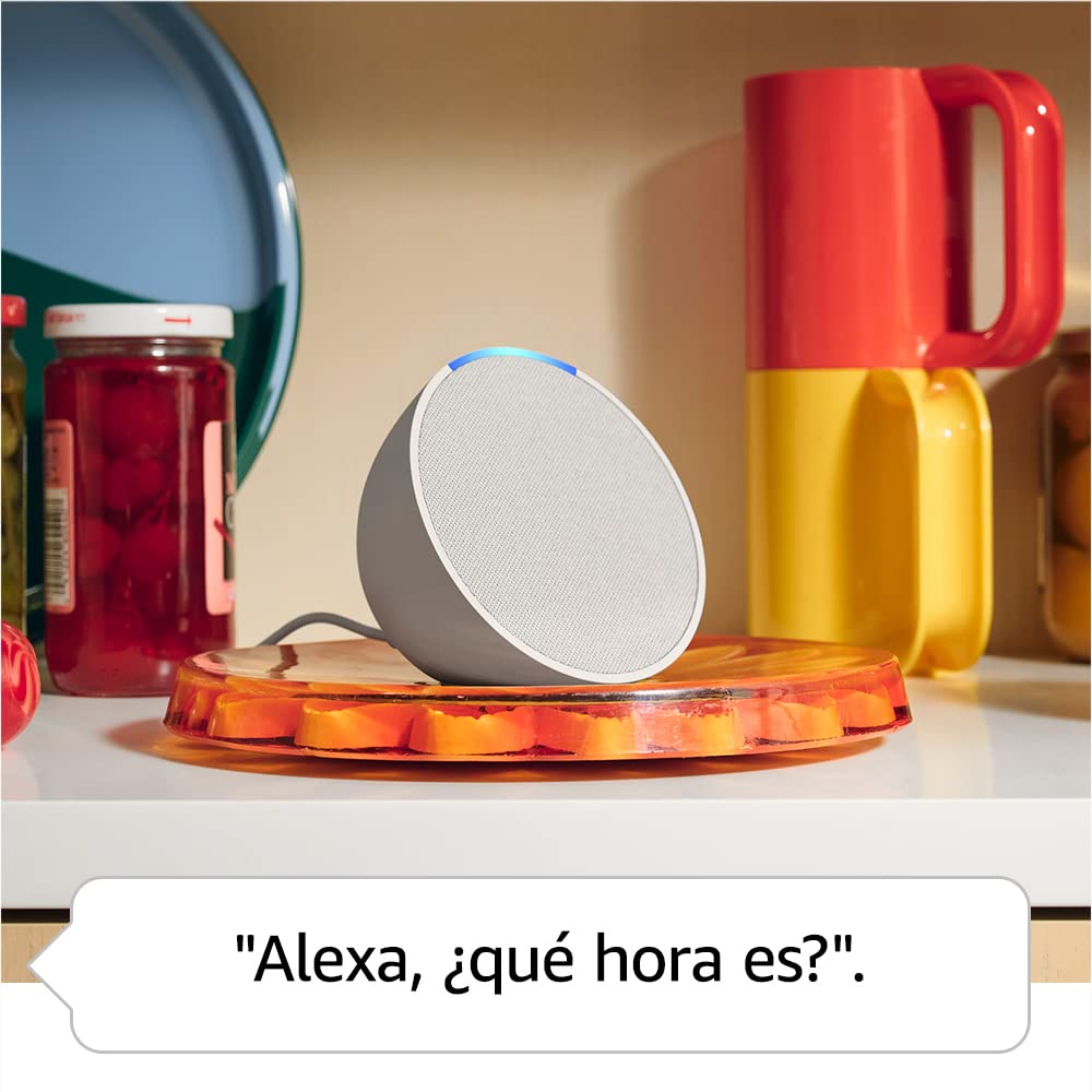 Echo Pop (Última generación) | Altavoz inteligente Bluetooth con Alexa de sonido potente y compacto | Blanco