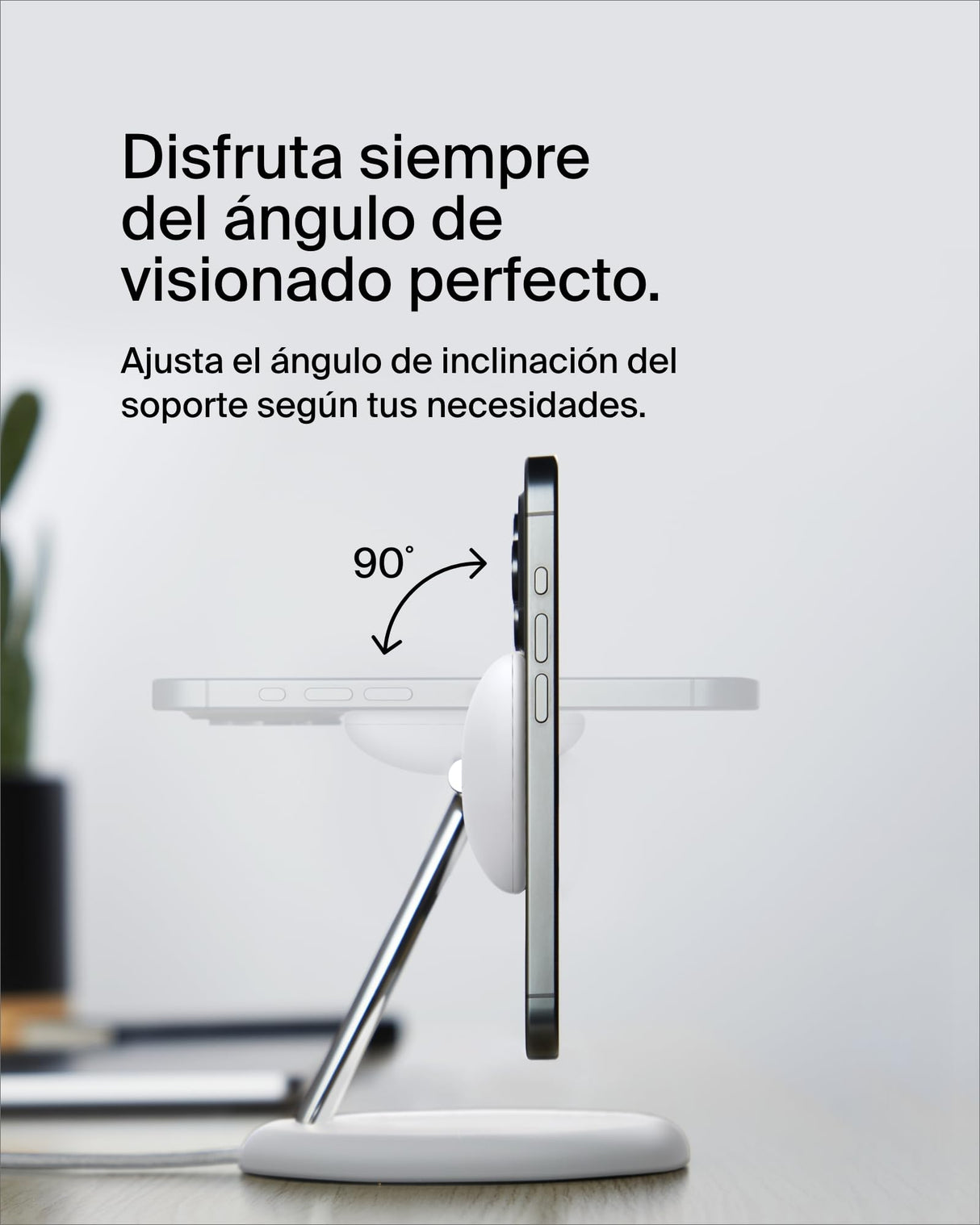 Belkin soporte de carga inalámbrica 3 en 1 con MagSafe, cargador magnético Qi2 de 15 W, carga rápida para iPhone 16, 15, 14 y 13, AirPods, Apple Watch y otros (fuente de alimentación incluida), blanco