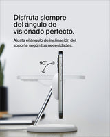 Belkin soporte de carga inalámbrica 3 en 1 con MagSafe, cargador magnético Qi2 de 15 W, carga rápida para iPhone 16, 15, 14 y 13, AirPods, Apple Watch y otros (fuente de alimentación incluida), blanco