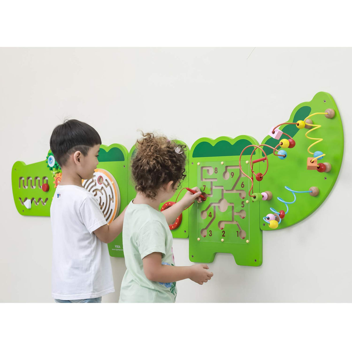 VIGAtoys Viga Toys-Juego de Pared, diseño de cocodrilo, Color Verde, Medium (50346)