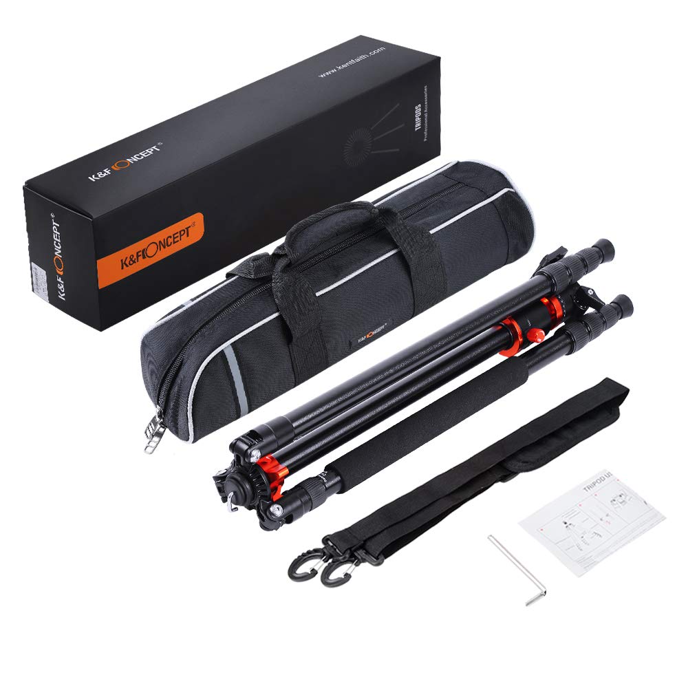 K&F CONCEPT 240cm Trípode de Cámara, Trípode Video Profesional con Columna Central Transversal con Rótula de Bola Panorámica y Placa de Liberación para DSLR Cámara T254A8+BH-28L(SA254T1)