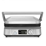 Cuisinart 6-en-1 : Gril, Plancha, Gaufrier | Plaques réversibles antiadhésives | Écran digital | SearBlast® | Bisagra ajustable, Acero inoxidable