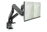 DIGITUS Soporte de mesa para monitor doble con muelle neumático 2x 35", 2x 15 kg máx. negro