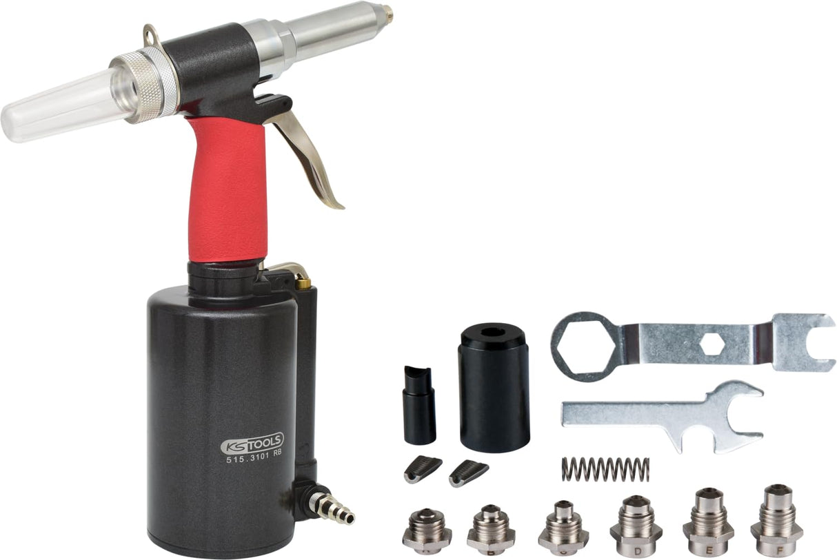 KS Tools 515.3101 Pistola neumática para remaches ciegos, 2,4-3,2-4-4,8-5,6-6,4mm