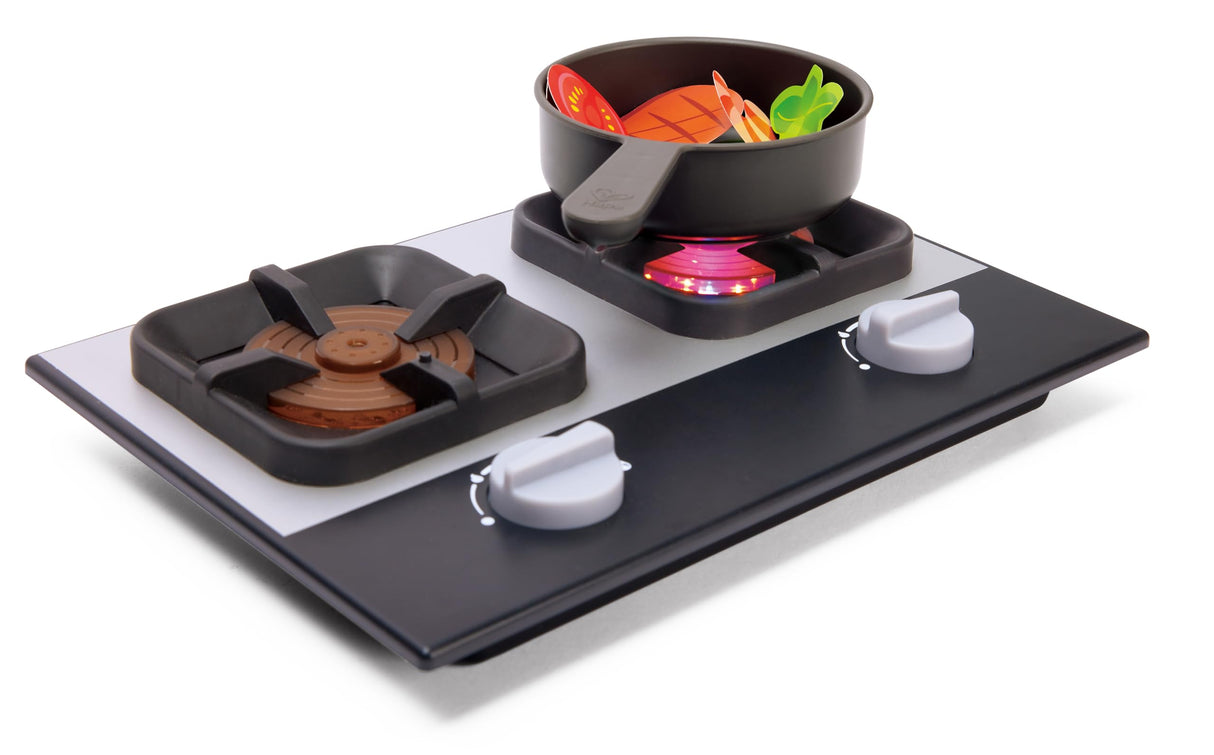 Hape Cocina Deluxe con Freidora – Cocina de Juguete con Fogones Electrónicos, Freidora y Accesorios para Niños de 3+