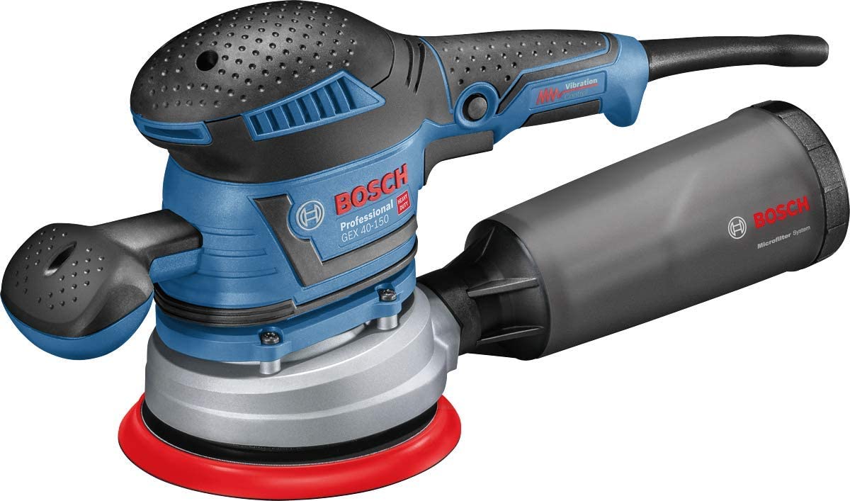 Bosch Professional GEX 40-150 - Lijadora excéntrica (400 W, Ø plato 150 mm, en L-BOXX)