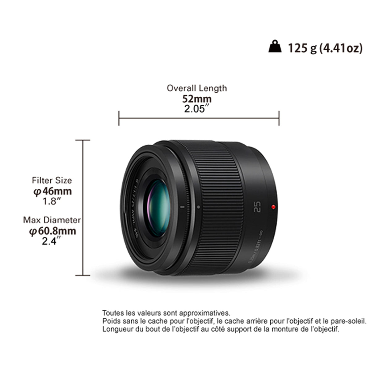 Panasonic Lente Lumix 25 mm F1.7 | H-H025E-K Prime, negro - Compatible con montura Micro 4/3 Panasonic y Olympus