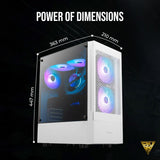 Boitier Moyen Tour ATX GAMDIAS Talos E3 Mesh RGB Avec panneaux vitrés (Blanc)