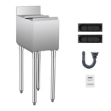VEVOR Contenedor de Hielo de 28 L para Debajo del Mostrador de 305 x 483 x 937 mm, de Acero Inoxidable con Tapa Deslizante y Patas de Bola Ajustables, Carrito Refrigerado para Bar, Restaurante
