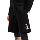 Armani Exchange Cotton French Terry Sweatshort with Stacked AX Logo Pantalones Cortos, Negro y Blanco Roto, L para Hombre