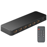 goobay 58479 HDMI Matrix Switch 4 a 2/Divisor Matrix Switch 4k @ 60 Hz/con mando a distancia para reproductor de Blu Ray, Xbox, PS5 y TV/conmutador de 4 entradas y 2 salidas,Schwarz